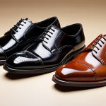**

Close-up shot of three pairs of men's dress shoes (oxford, derby, loafer) showcasing different leather types (calfskin, full-grain, patent leather). Focus on texture and sheen.  Elegant, well-lit studio setting.

**